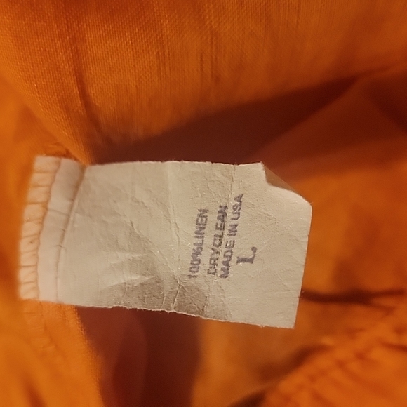 Orange & Black Linen Two Piece Shirts - Picture 6 of 7